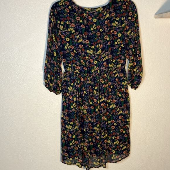 Hayden Bohemian V Neck Lace Studded Waist Floral 3/4 Dress Easter spring - Picture 2 of 5